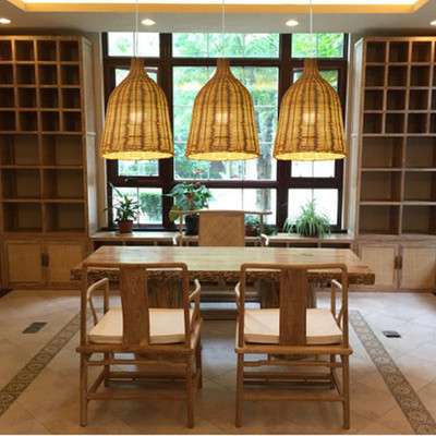 中式田园藤编藤艺灯具农庄饭店火锅店咖啡厅酒店茶楼竹编竹艺吊灯