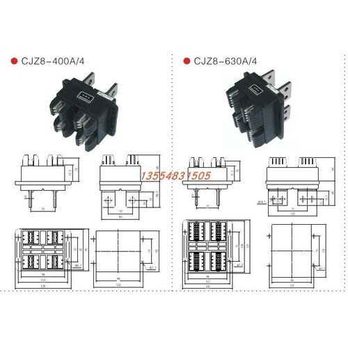中意电器CJZ8-250A/4一次接插件CJT8-250/400/630A主电路接插件
