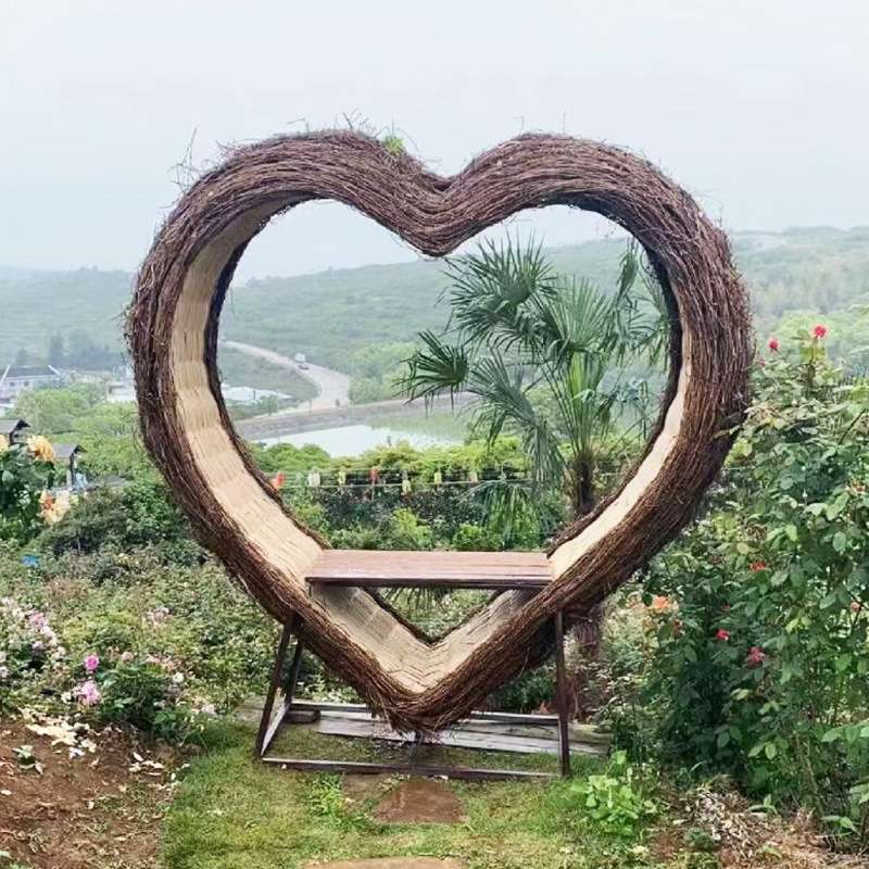 鸟巢藤编座椅景区网红打卡秋千躺椅户外景观拍摄道具婚庆摄影装饰