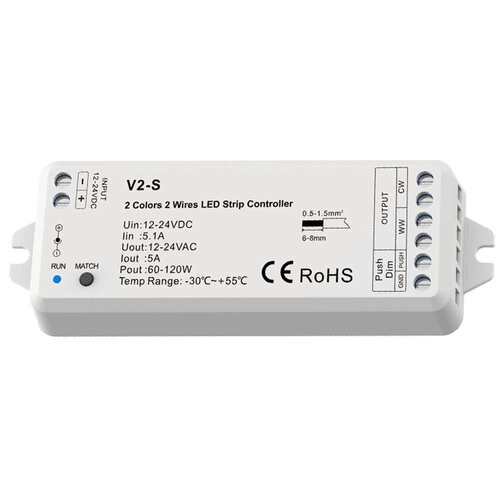 V2-M 12-24V5A双?LED迷你RF控制器 120W MAX信号自动转发 保5年