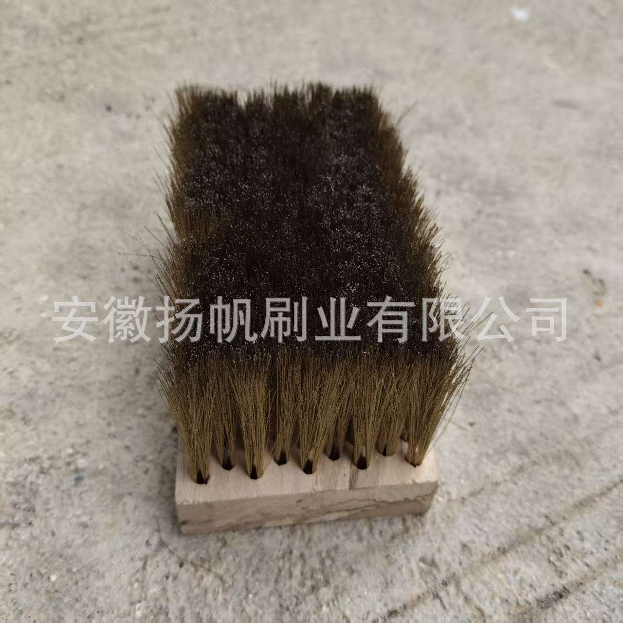 铜丝刷/铜丝刷子/去毛刺抛光刷/木柄铜刷 厂家直销 曲铜丝加密型
