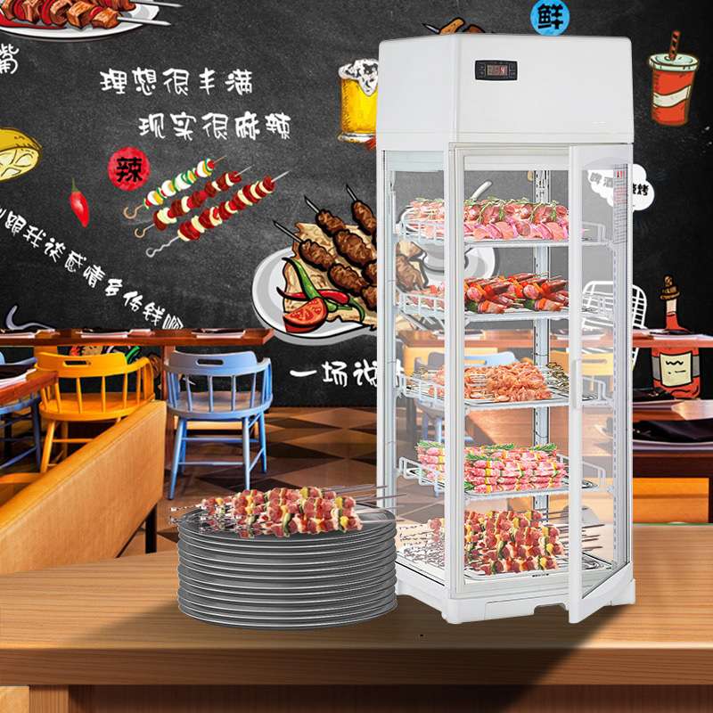 台式冷藏柜烧烤串串西点蛋糕柜四面玻璃便利店饮品饮料柜风冷