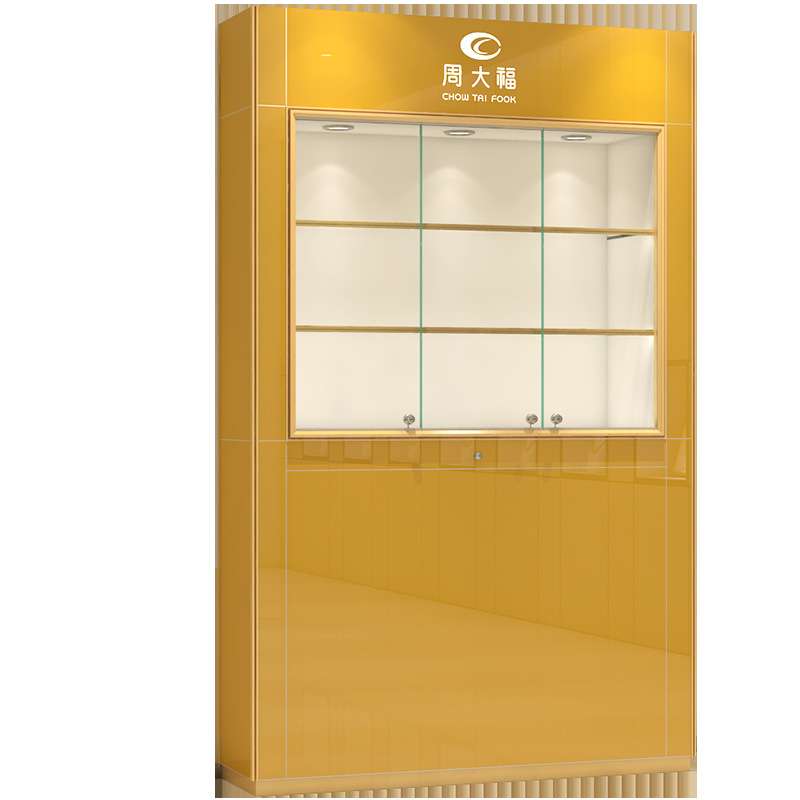 玻璃展示柜黄金珠宝柜台精品玉器陈列柜广告灯箱背柜靠墙 高柜子