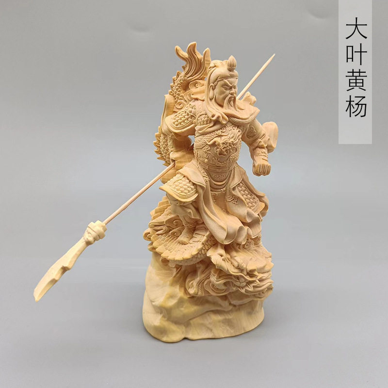 大叶黄杨木雕刻御龙关公摆件规格手把件桌面工艺摆饰