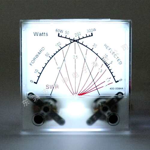 驻波表头无线电台发射机带背光SWR Watt Meter 双针60/300W功率表