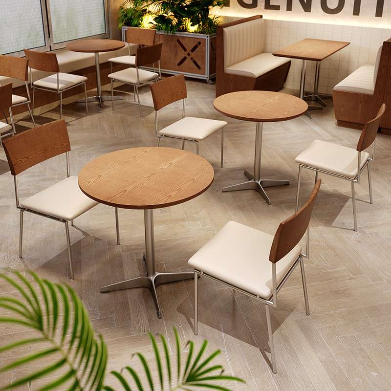 韩系咖啡店桌椅组合奶茶甜品店铁艺椅子西餐厅连锁餐厅商用餐椅