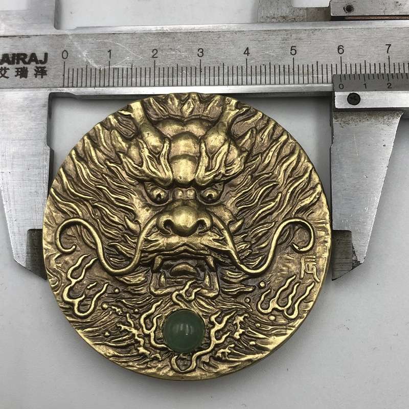 十二生肖摆件 生肖龙铜牌 猪年大铜章古玩杂项家居工艺摆件 铜器