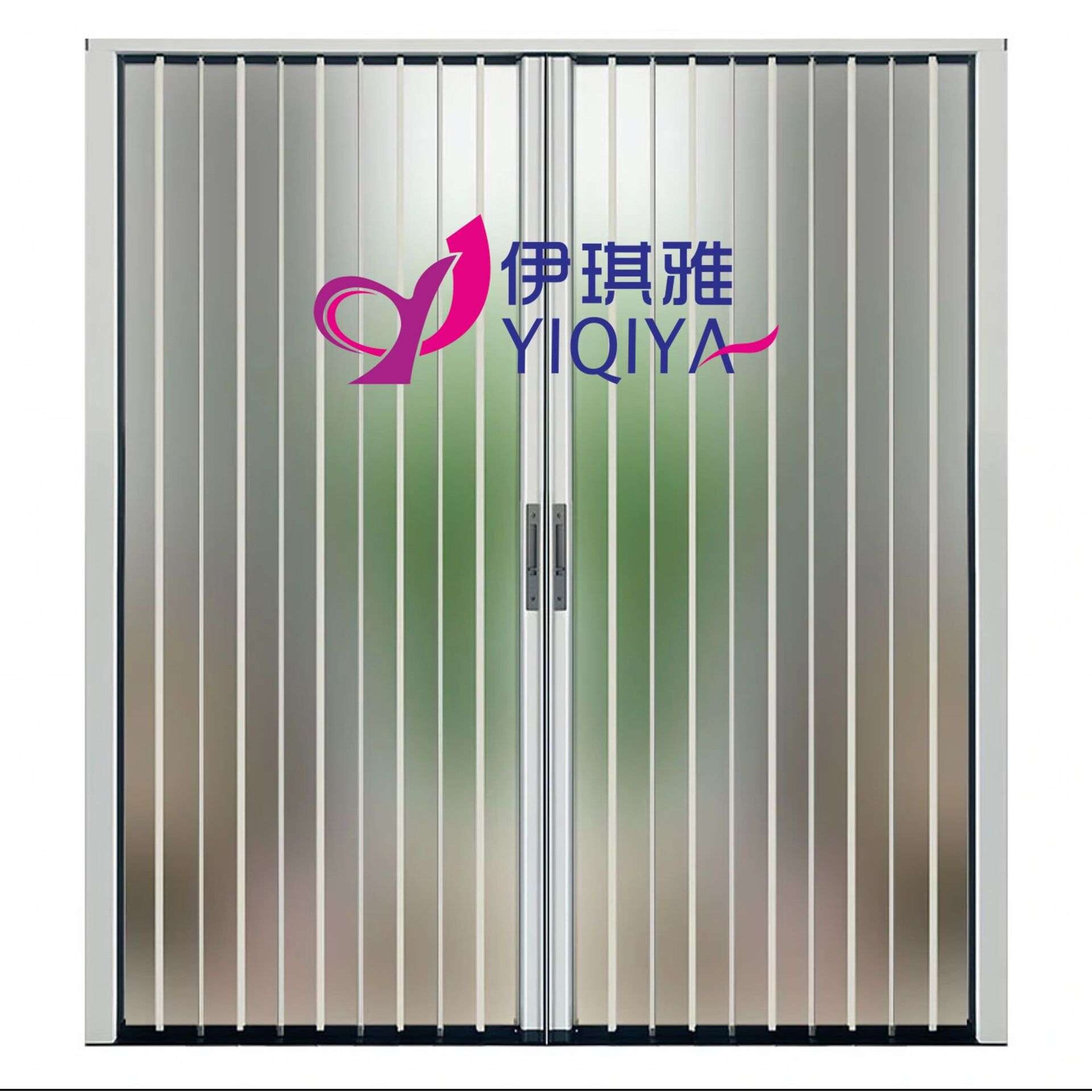 伊琪雅PC磨砂透明折叠推拉门铝合金客厅简约加厚免打孔隔断门