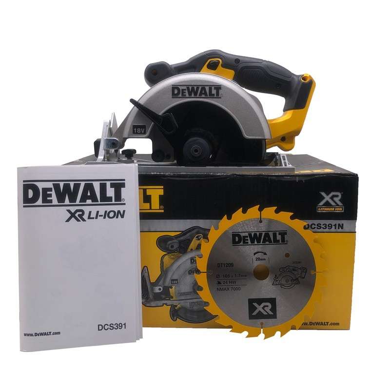 得伟DEWALT手持18V充电圆锯20V锂电木材切割木工电锯DCS391N