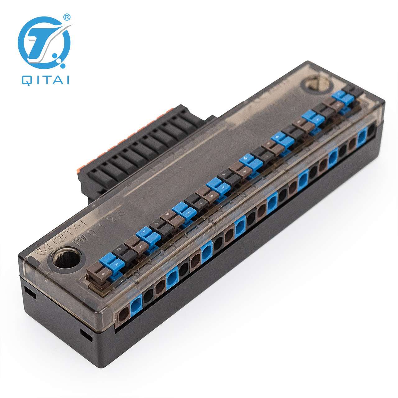 QMT282-8端子台弹簧接线带防尘盖快速接线输入输出IO信号分线盒