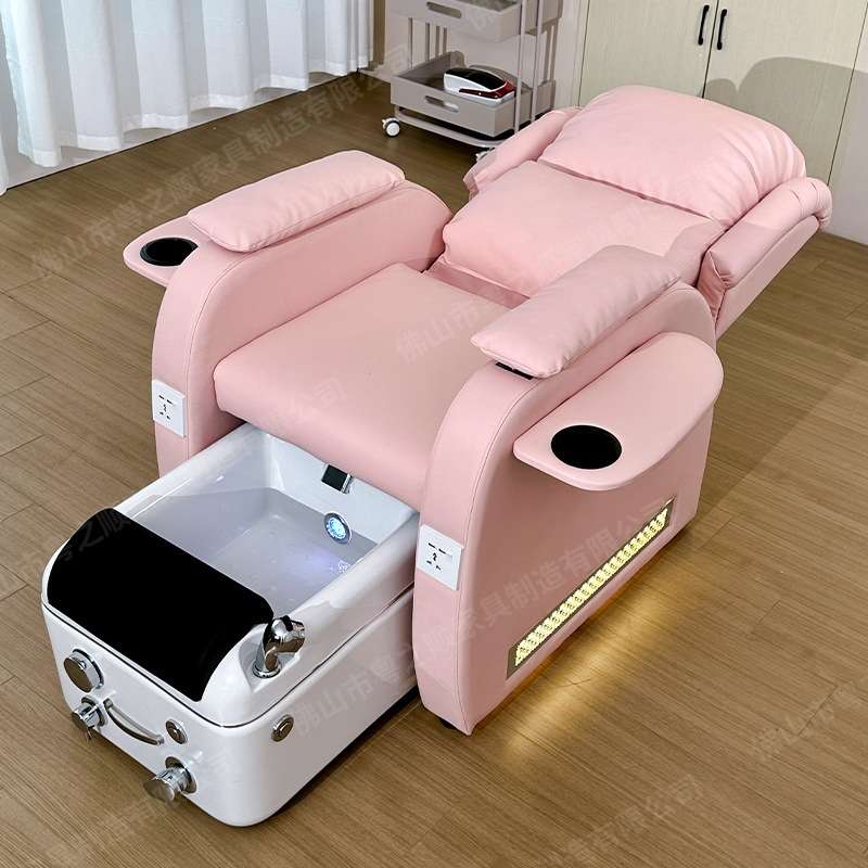 欧美电动放倒美甲按摩椅足浴水疗沙发躺椅修甲凳子美甲店按摩专用