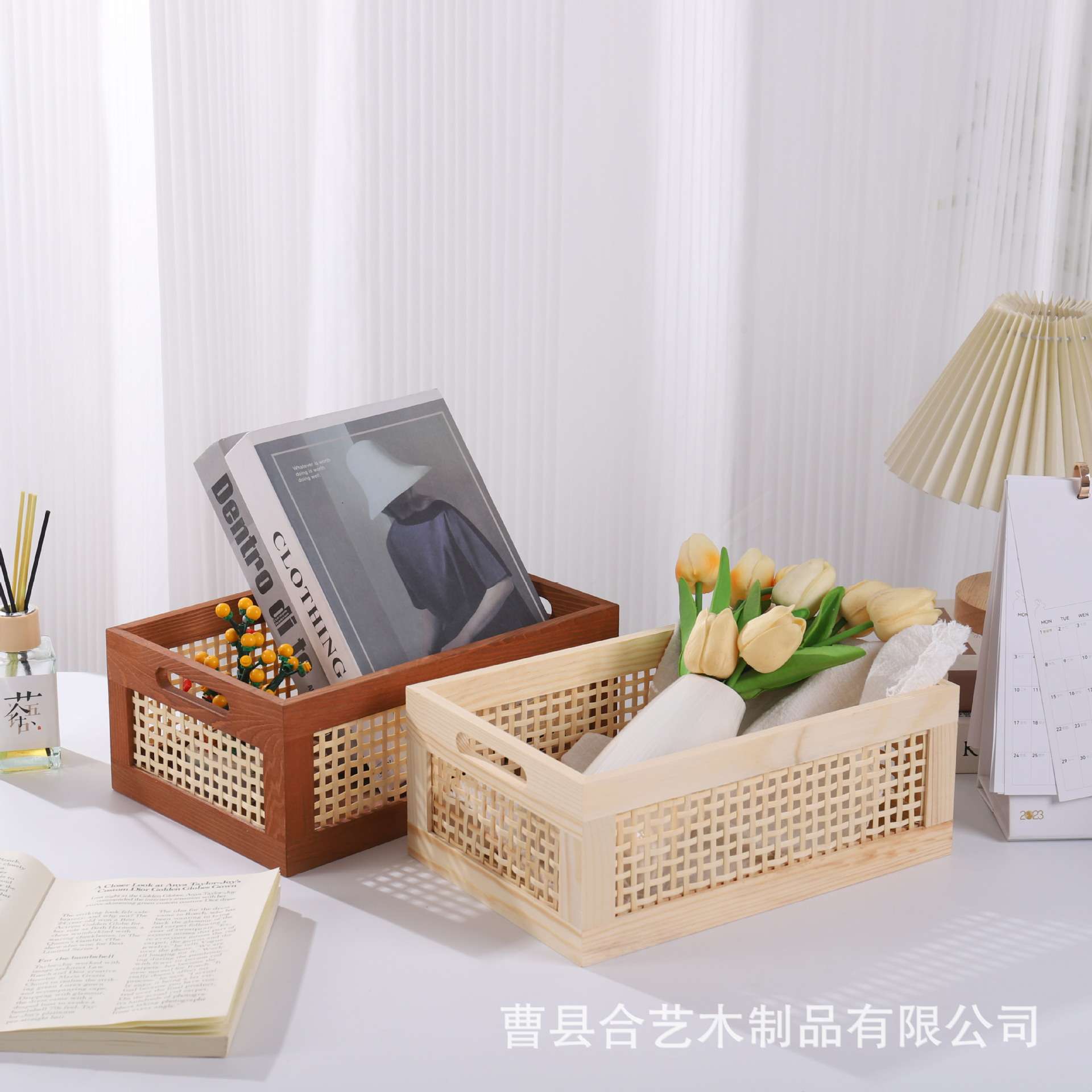 复古木条箱木框子木框箱超市陈列盒实木收纳箱长方形储物箱