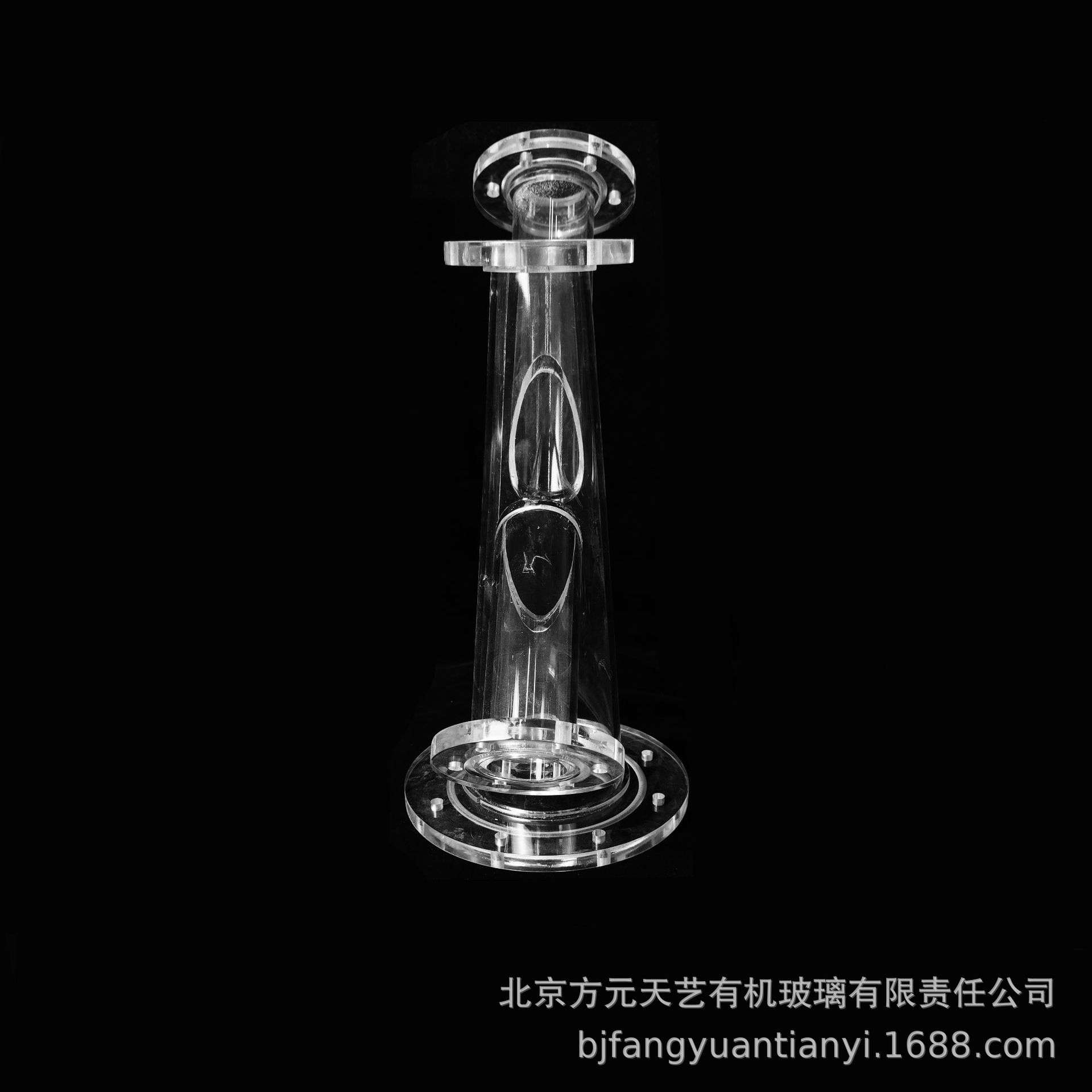 亚克力透明圆管实验仪器 有机玻璃带法兰盘多通亚克力管道厂家直