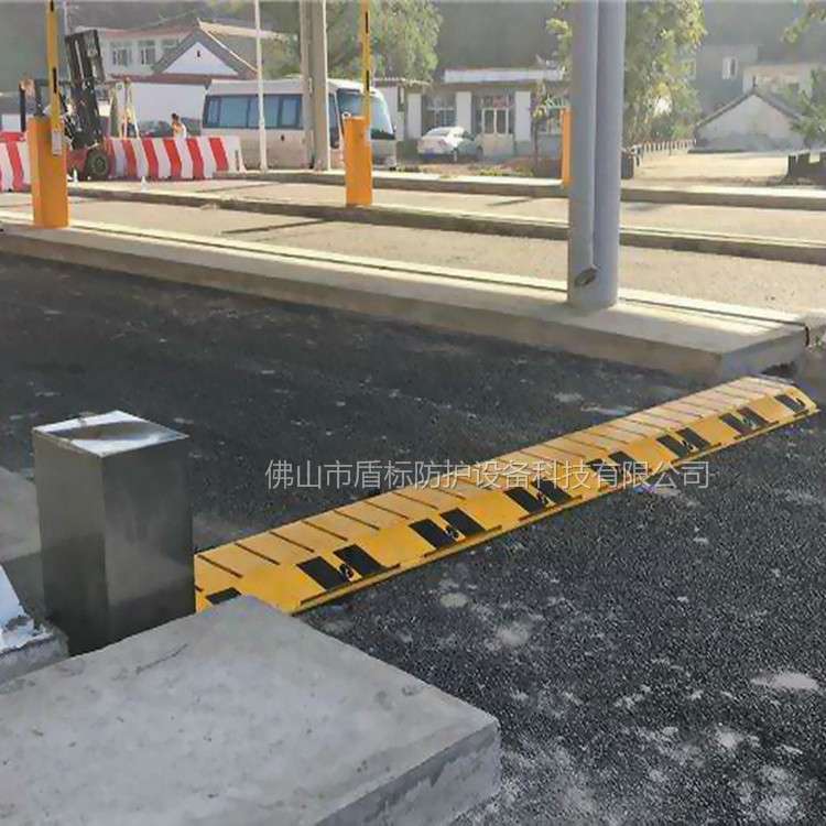 盾标防护地面安装防撞拦截器 道路智能遥控升降防撞装置 带警示灯