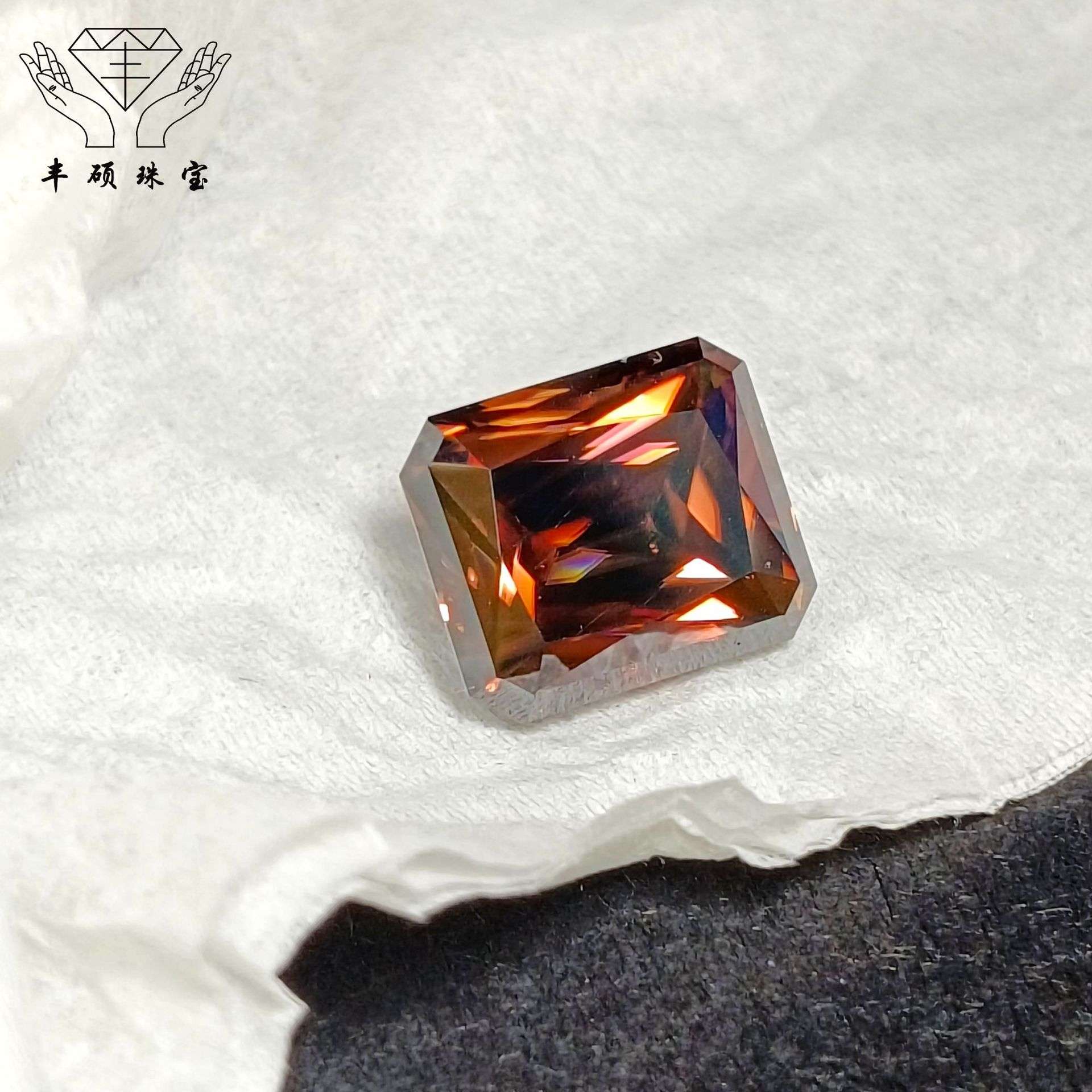 咖啡色异形莫桑裸石moissanite 梧州厂家 裸石 人造宝石
