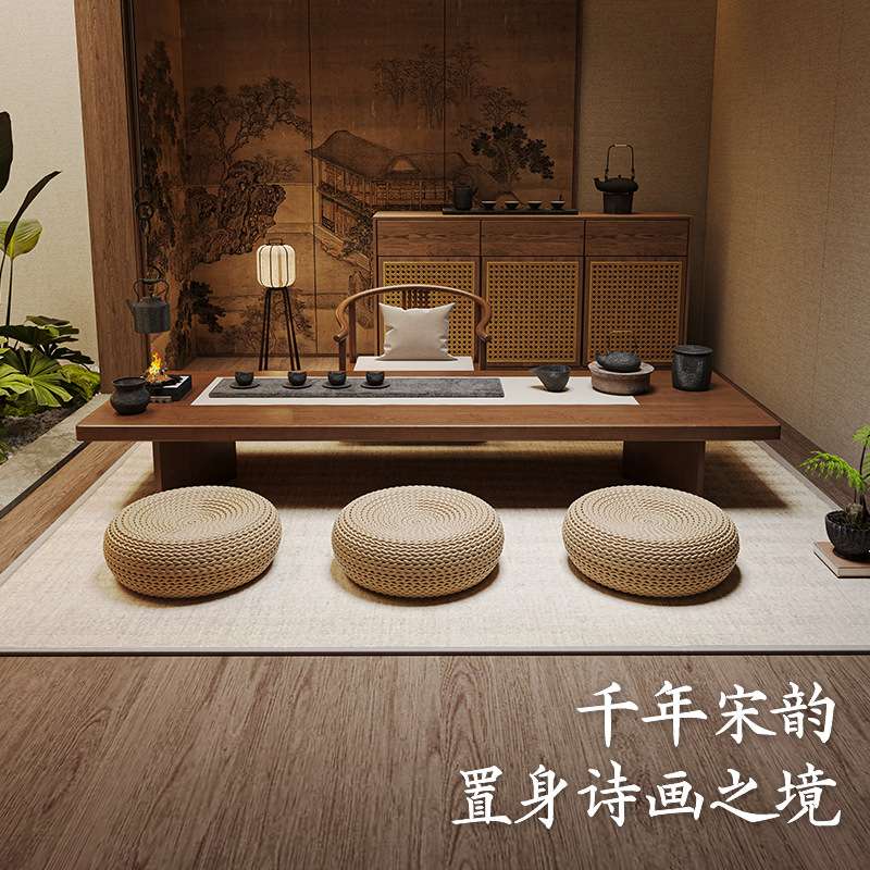 宋代美学榻榻米茶桌禅意日式家用新中式实木阳台飘窗地台小茶台