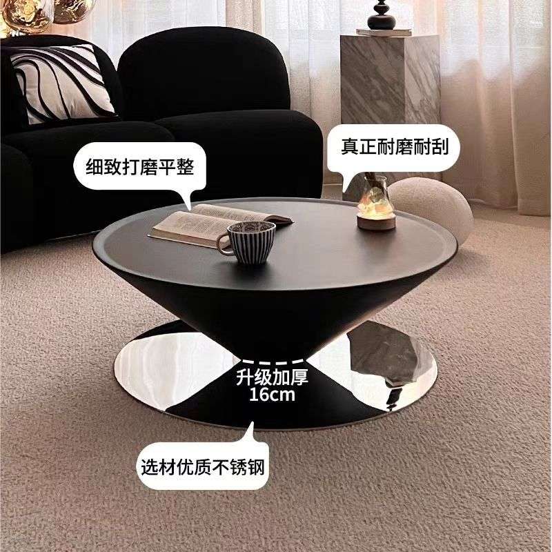 法式飞碟茶几极简圆形家用简约客厅现代设计师高级轻奢悬浮小户型