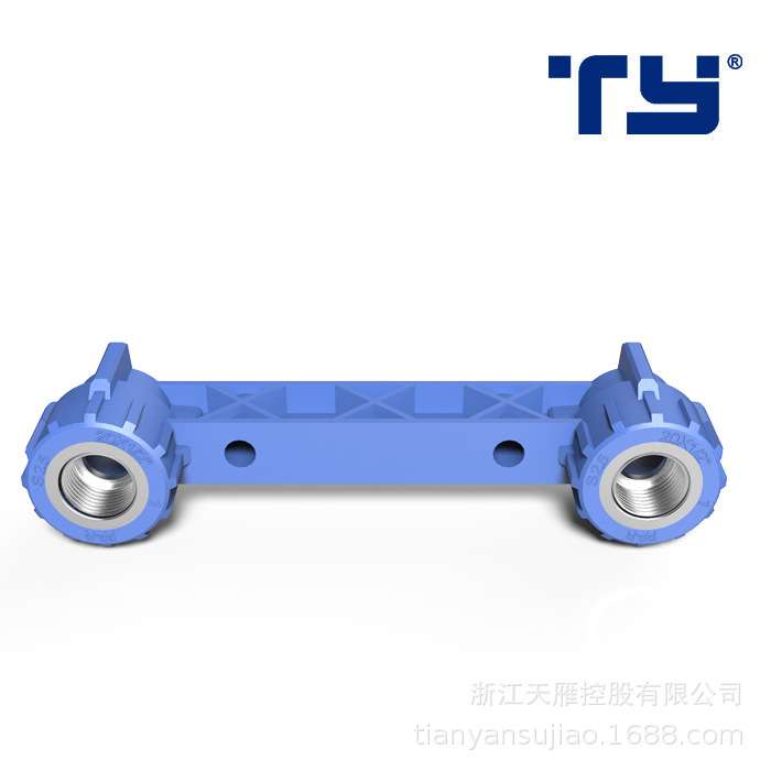天雁PPR冷热水管20/25连体内丝束节4分6分双联三通家装水管