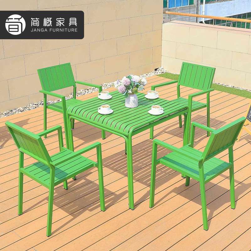 休闲庭院户外桌椅奶茶店咖啡厅网红铁艺室外阳台露天桌椅套装组合