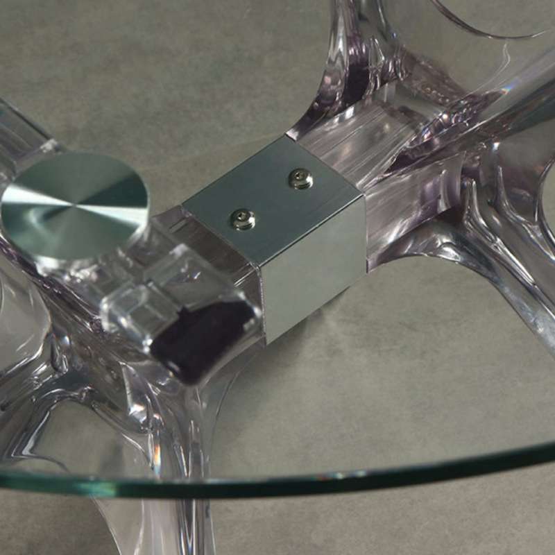 北欧亚克力餐桌现代简约小户型家用水晶桌子透明玻璃圆桌设计师桌