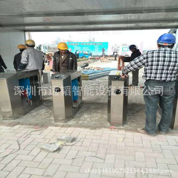 工地人脸识别三辊闸 LED人员计数三滚闸 工地出入实名管理系统