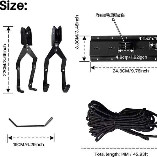 Bike Hanger Set - Set of 2 Overhead Pulley System Bike Hange