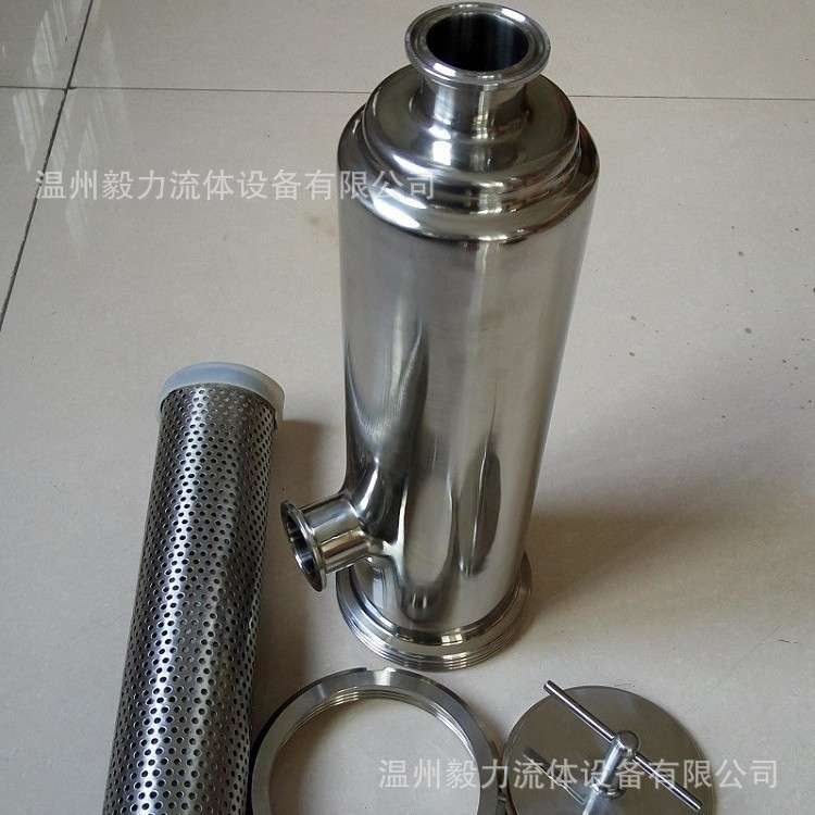 【厂家直供】不锈钢角式过滤器卫生级快装式管道过滤器带活接头的