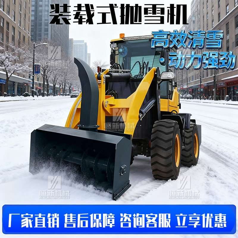 装载式高速公路自带动力抛雪机大型景区装载机加装拆卸积雪扬雪机