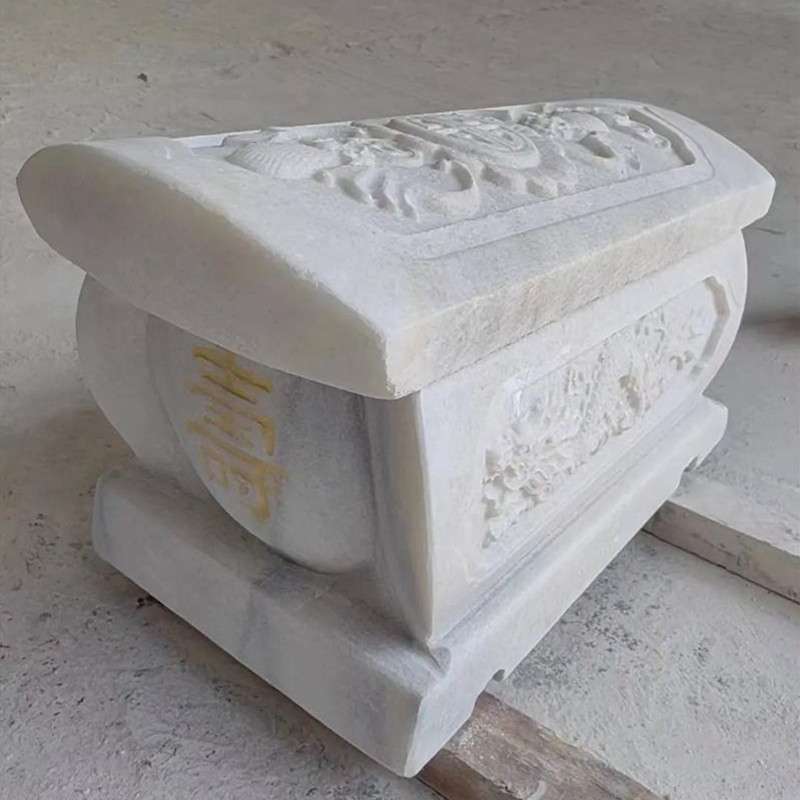 石雕汉白玉棺材雕塑吉祥物花岗岩石棺材龙凤吉祥石棺各种青石石棺