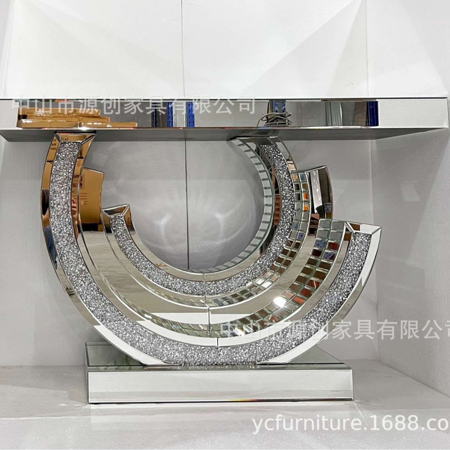 轻奢玄关柜现代简约家具镜面装饰隔断入户玄关台收纳