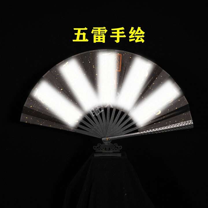 【龙虎山直发】师傅亲笔手绘绢布折扇精钢扇传统手工绘制国风摆件
