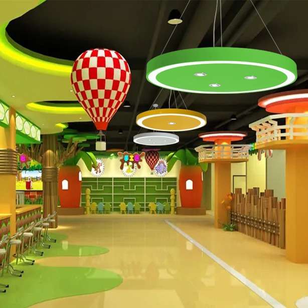 室内游乐园彩色现代简约办公室吊灯会议室创意园型led餐厅造型灯