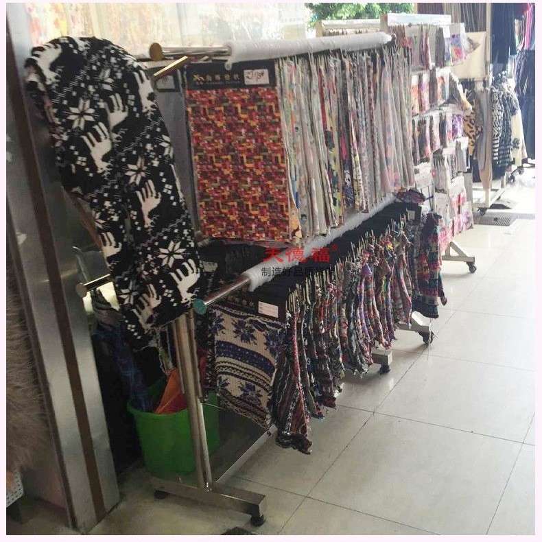 天德福货架升降式展示架双杠组合式展会色卡挂钩架双层中岛龙门架