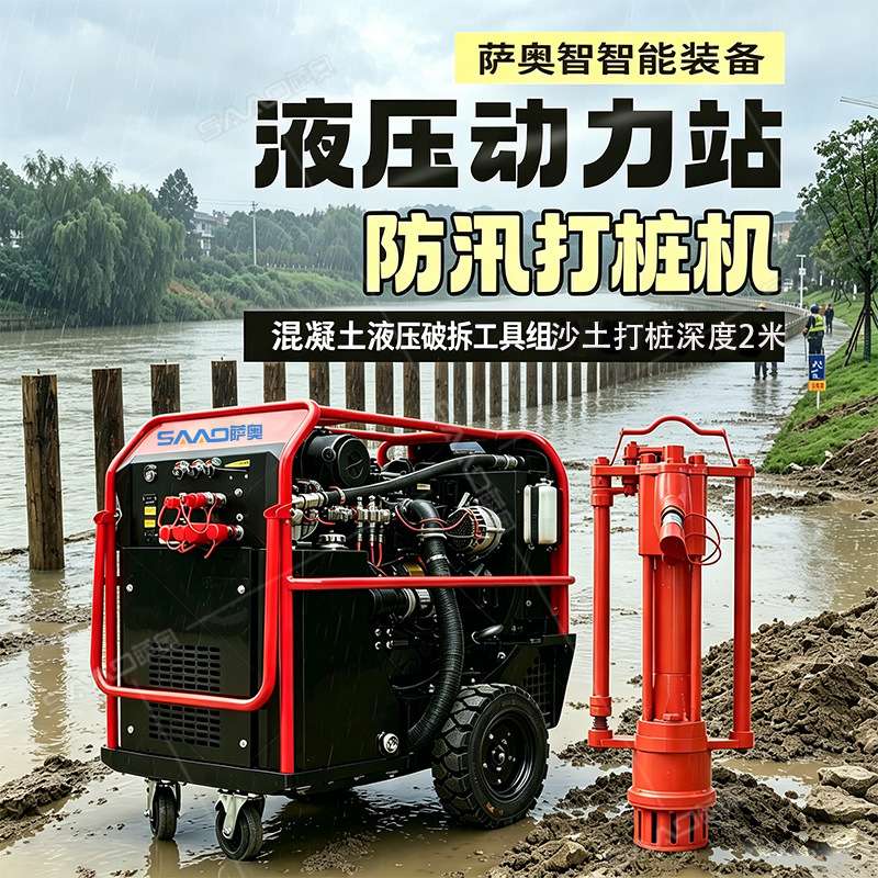 液压动力站多回路配套液压打桩机混凝土破拆工具组18马力动力站