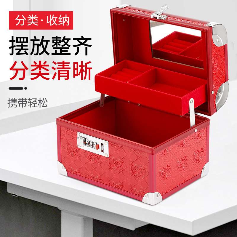 礼金箱彩礼钱礼金盒订婚聘礼结婚密码盒子简易收拾高档小巧首饰盒