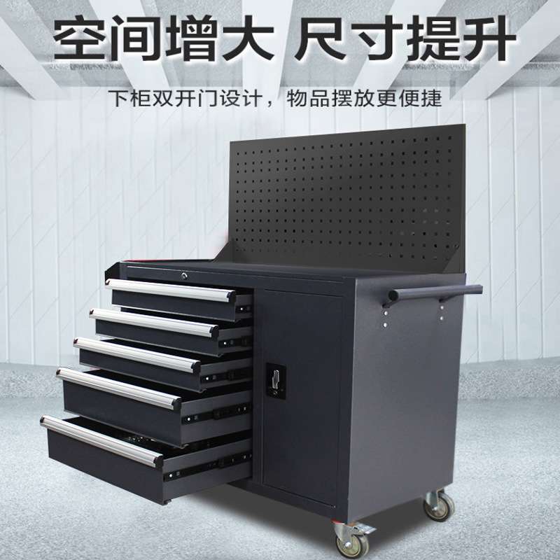 五层带柜工具车零件车工具箱维修工具车可移动多功能零件手推车
