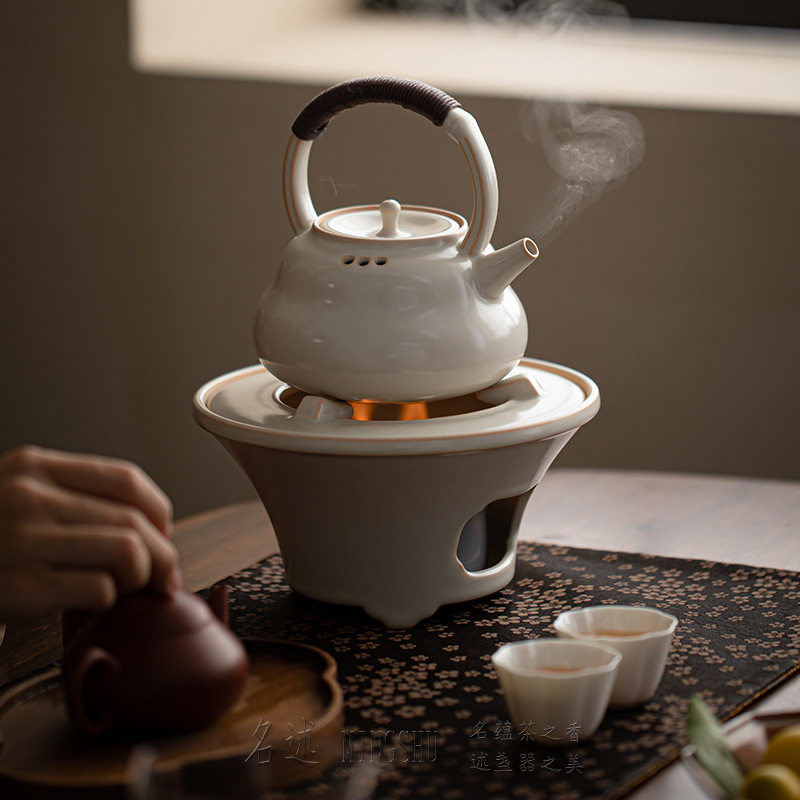 陶瓷碳炉围炉煮茶壶温茶炉子赠油盒苏打釉烧水壶暖茶炉底座煮茶器