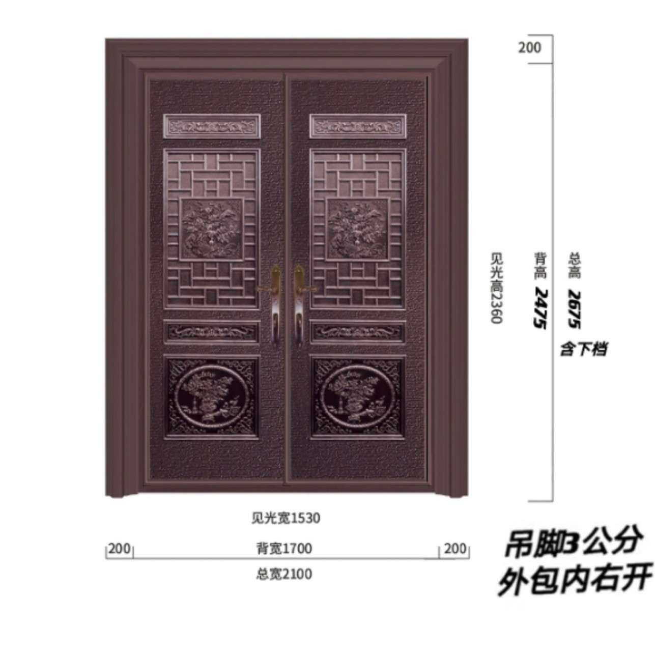 精致铝合金厂家铝艺入户门铸铝门别墅大门防爆门欧式庭院双开门