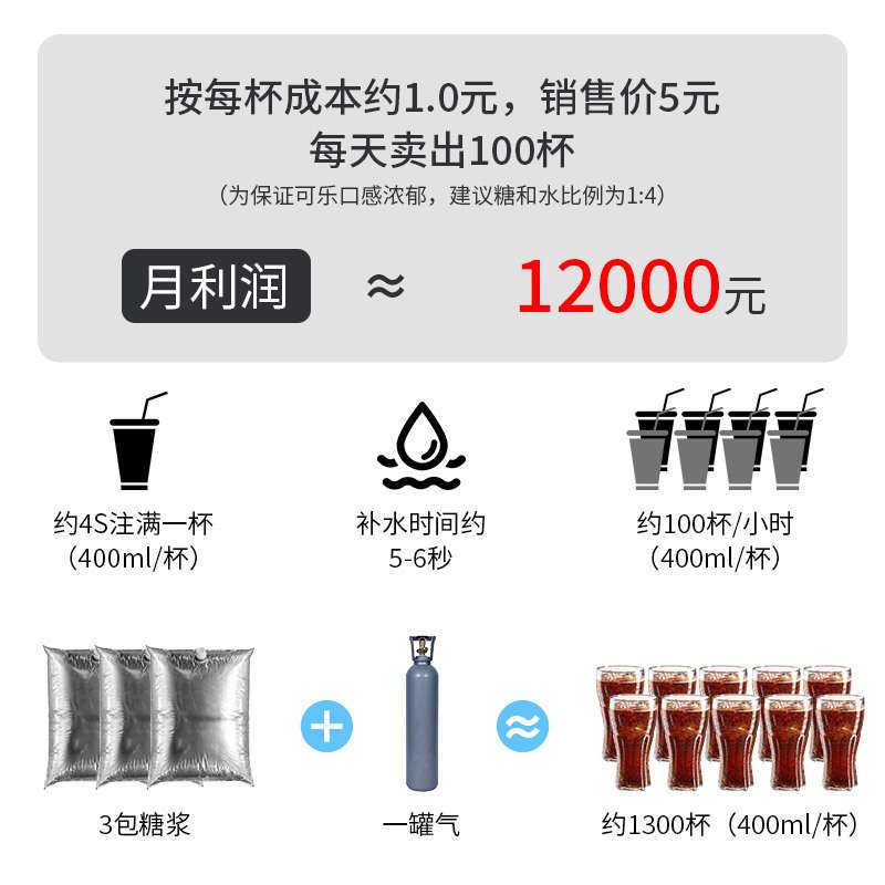 东贝可乐机商用多功能饮料机自动气泡水机奶茶机可乐机碳酸冷饮机