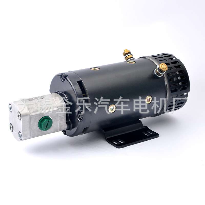无锡金乐电机24V 3KW液压直流电机带齿轮泵高转速