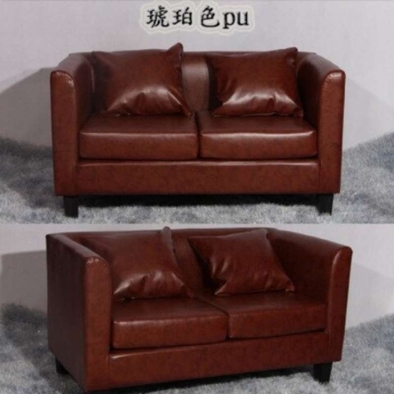 简约复古做旧皮双三位小户型酒吧卡座沙发咖啡厅照相馆休闲椅组合