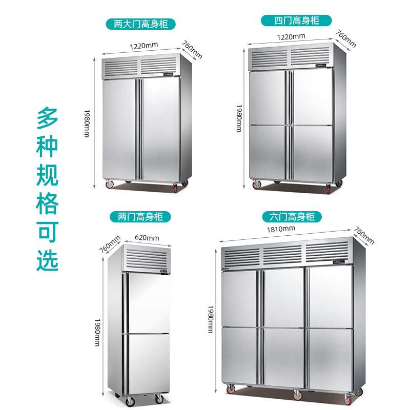 立式风冷冰柜商用 酒店饭店保鲜冰柜 四门六门冷冻高身雪柜厂家