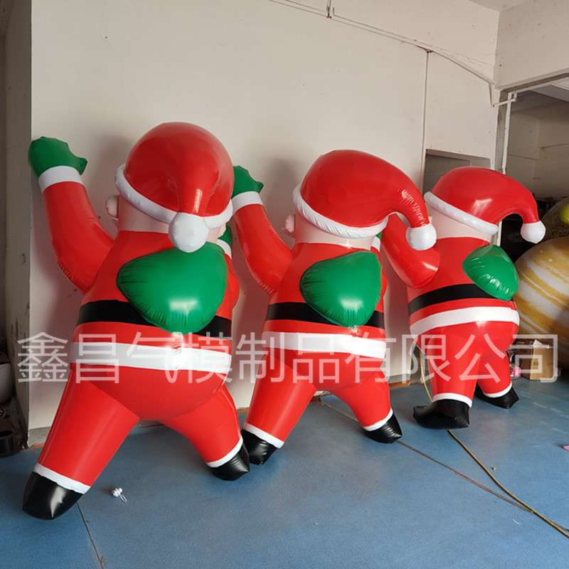 充气圣诞老人气模 PVC闭气爬墙圣诞老人充气模型圣诞拐杖糖甜甜圈