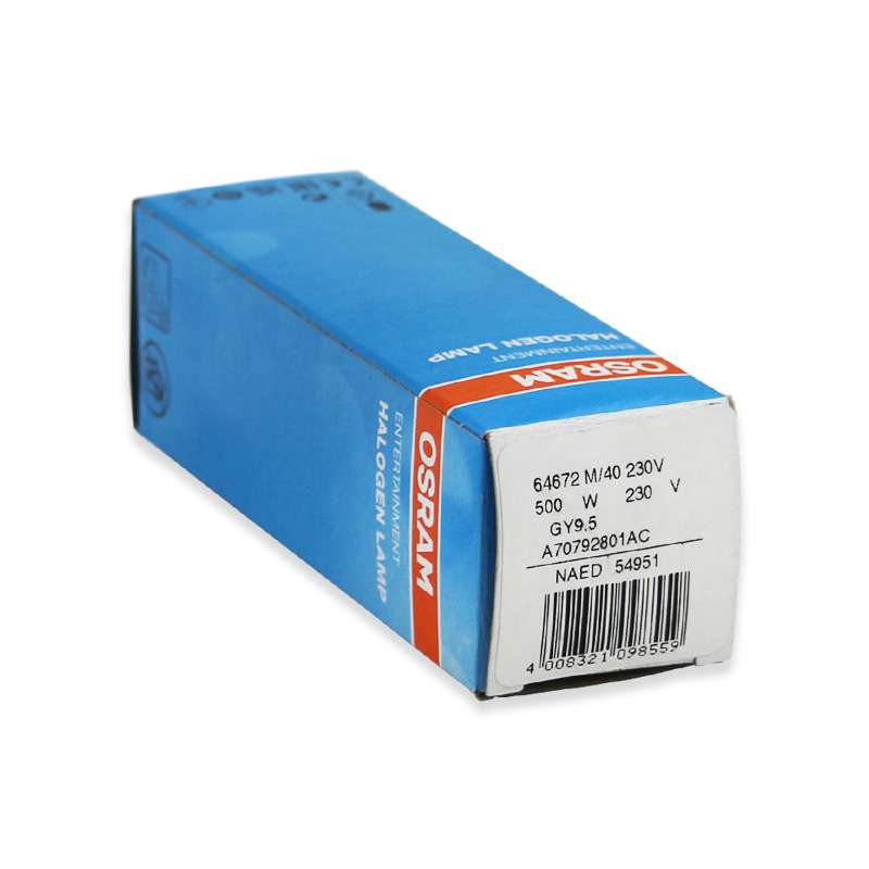 OSRAM欧司朗64672 M/40 230V500W广告舞台摄影卤素灯泡GY9.5