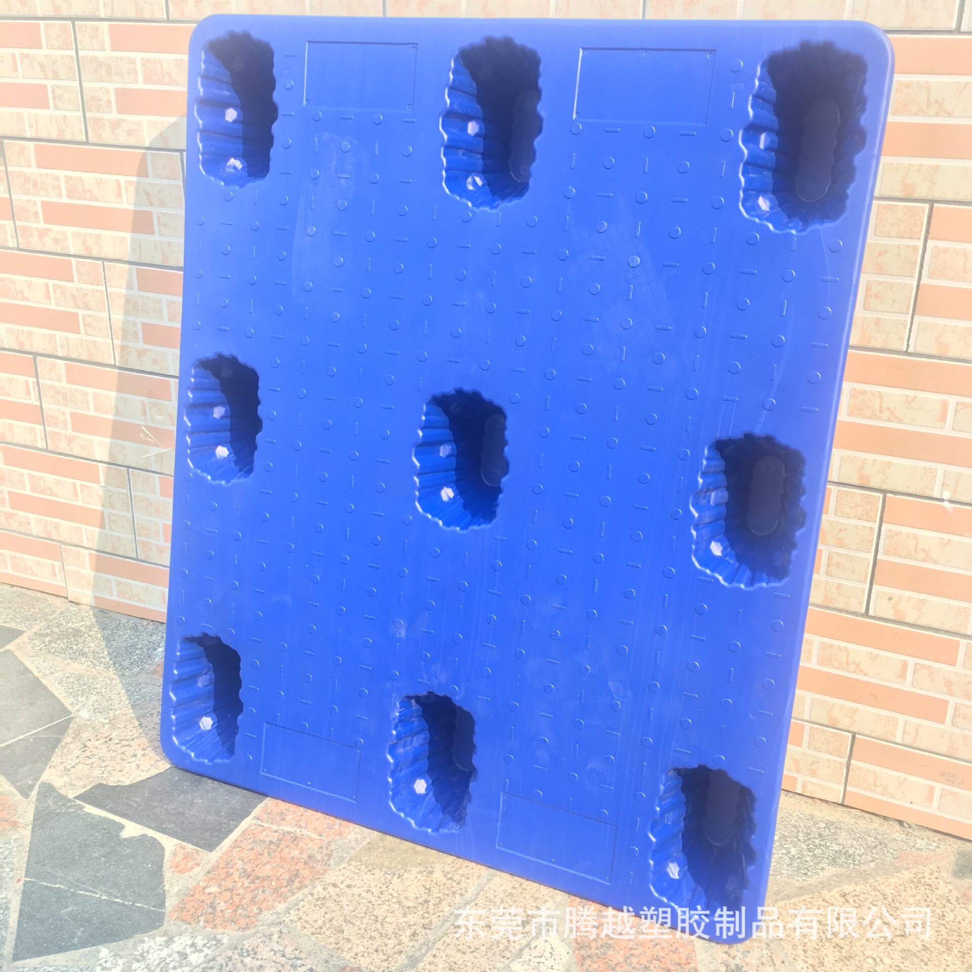 1210吹塑卡板九脚吹塑叉车塑料托盘仓库用双面吹塑地脚板