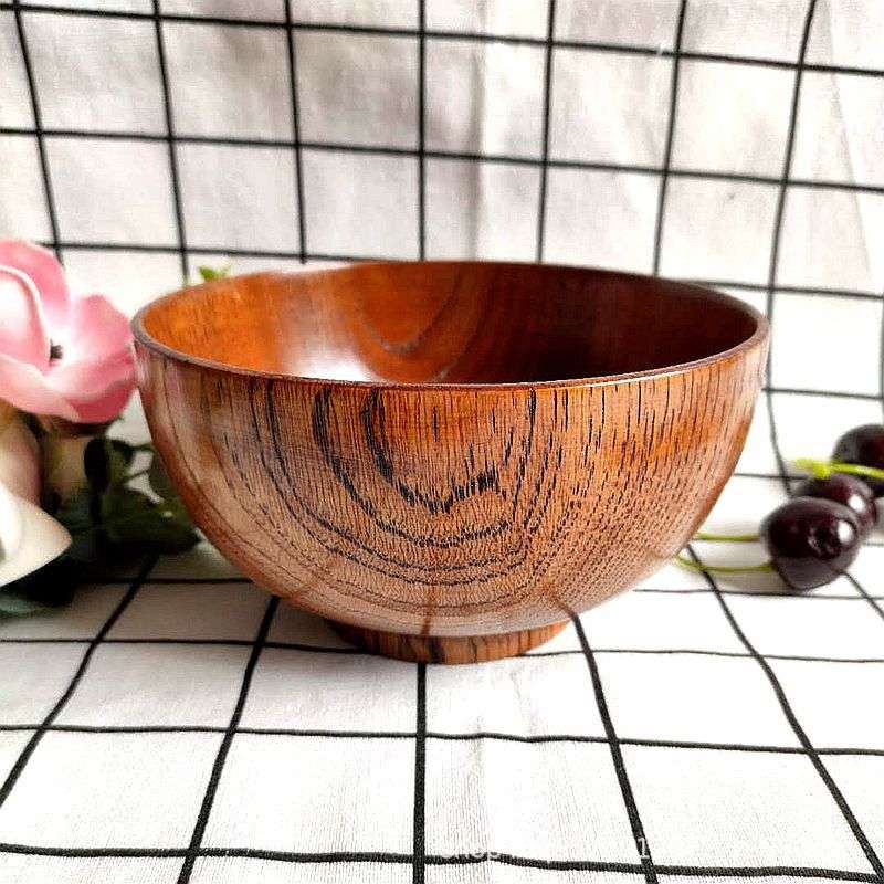 15cm日式酸枣木木碗饭碗面碗汤碗沙拉碗木碗木质餐具日式风