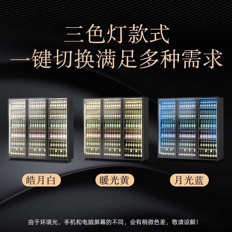 啤酒展示柜网红酒水饮料柜保鲜立式冰柜四门冰箱商用冷藏柜饮料柜
