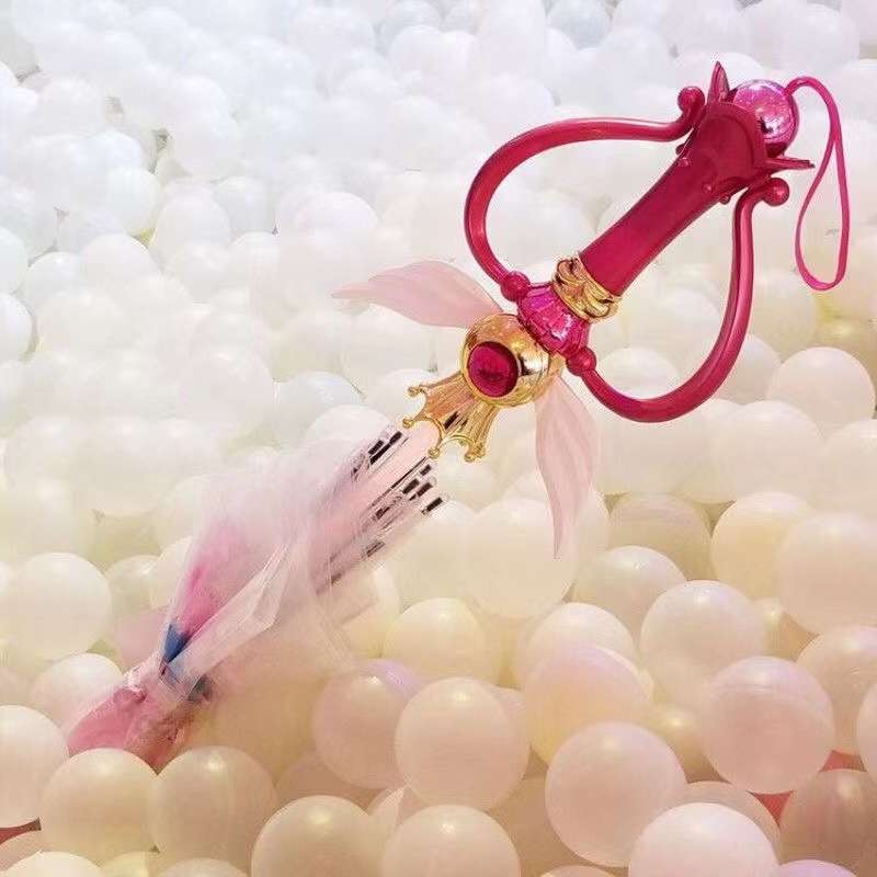 手绘画雨伞美少女战士发光仙女魔法杖百小樱可爱萌妹透明长柄公主