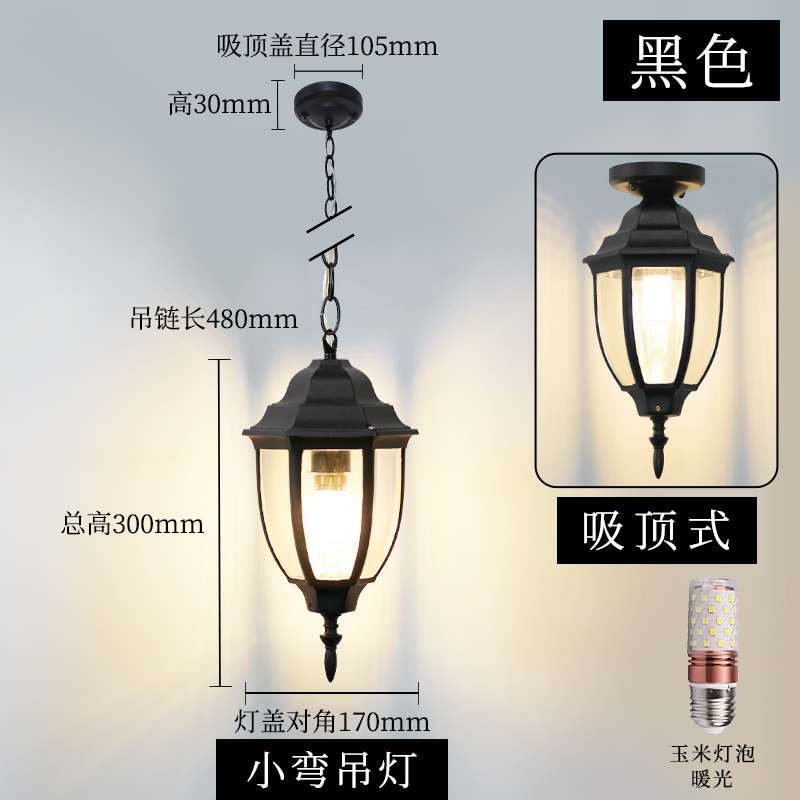 现代花园户外灯防水吊灯 庭院装饰灯走廊路灯葡萄架吊灯景观灯具