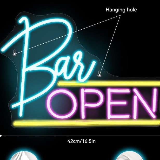 亚马逊Temu外贸酒吧Bar啤酒Beer酒杯鸡尾酒装饰灯造型霓虹灯定 制